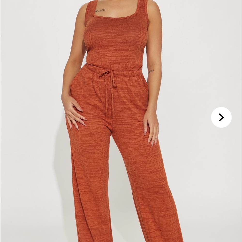 Women's Plus size Fashion Nova  Rust Jumpsuit